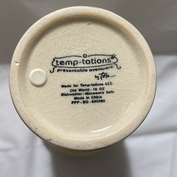 Temp-Tations By Tara Old World Confetti 16 oz Ceramic Travel Mug Silicone Lid - Picture 6 of 8